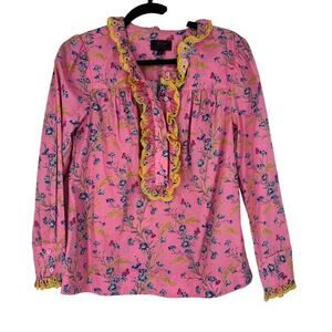 J. Crew‎ Cotton poplin ruffle blouse in Liberty® Wheat Bouquet floral print